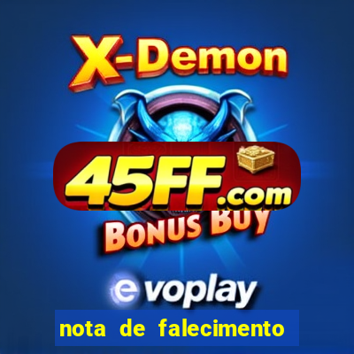 nota de falecimento em campos altos hoje